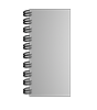 Broschüre mit Metall-Spiralbindung, Endformat DIN lang (105 x 210 mm), 300-seitig